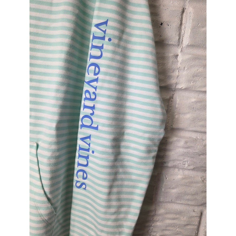 Women's size Small Vineyard Vines pullover hoodie Stripes Stretch Mint & White - Picture 3 of 7